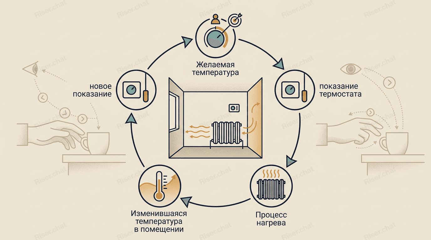 Принцип обратной связи в кибернетике на примере системы управления