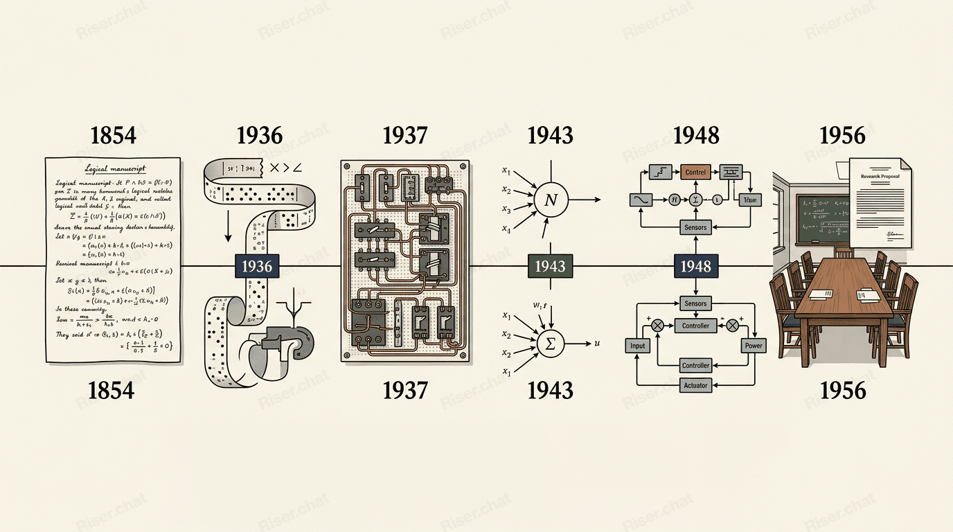 Хронология истории искусственного интеллекта с 1854 по 1956 год